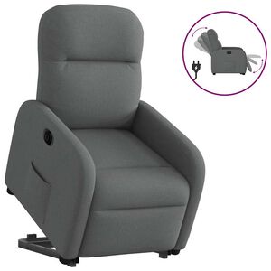 vidaXL Fauteuil inclinable &eacute;lectrique gris fonc&eacute; tissu