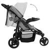 vidaXL Poussette b&eacute;b&eacute; &agrave; 3 roues Gris clair et noir Acier