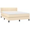 vidaXL Sommier &agrave; lattes de lit avec matelas Cr&egrave;me 140x190 cm Tissu