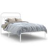vidaXL Cadre de lit m&eacute;tal sans matelas et t&ecirc;te de lit blanc 107x203 cm