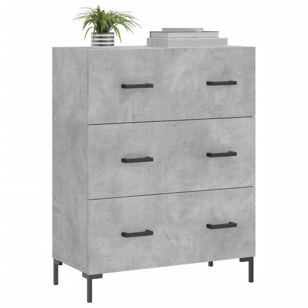 vidaXL Buffet gris béton 69,5x34x90 cm bois d'ingénierie