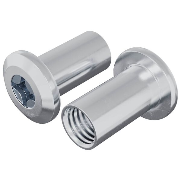 vidaXL Ecrou de verrouillage 2 pcs Nickel M6 x 25 mm Acier