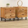 vidaXL Tables de chevet 2 pcs 40x33x46 cm Bois d'acacia massif