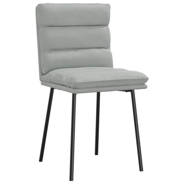 vidaXL Chaises &agrave; manger lot de 4 Gris clair Velours