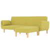 vidaXL Canap&eacute;-lit 2 places et tabouret deux oreillers Vert Tissu