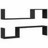 vidaXL &Eacute;tag&egrave;res murales 2 pcs noir 100x15x20 cm bois d'ing&eacute;nierie