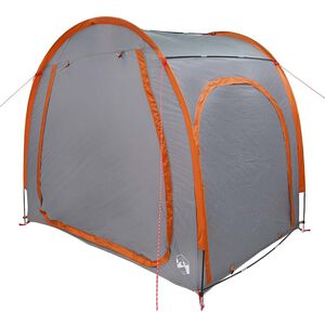vidaXL Tente de rangement pour v&eacute;los Gris et orange 218 x 156 x 180 cm