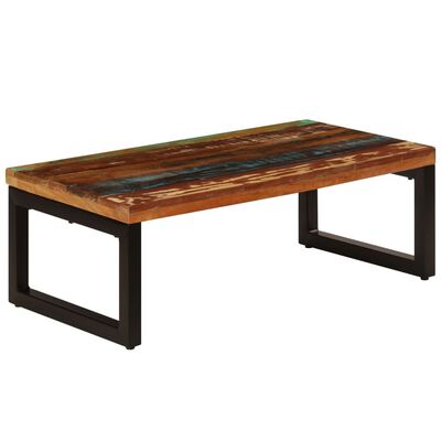 vidaXL Table basse 100x50x35 cm Bois de récupération solide et acier