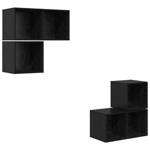 vidaXL Ensemble meuble TV 4 pc Ch&ecirc;ne noir Bois d'ing&eacute;nierie