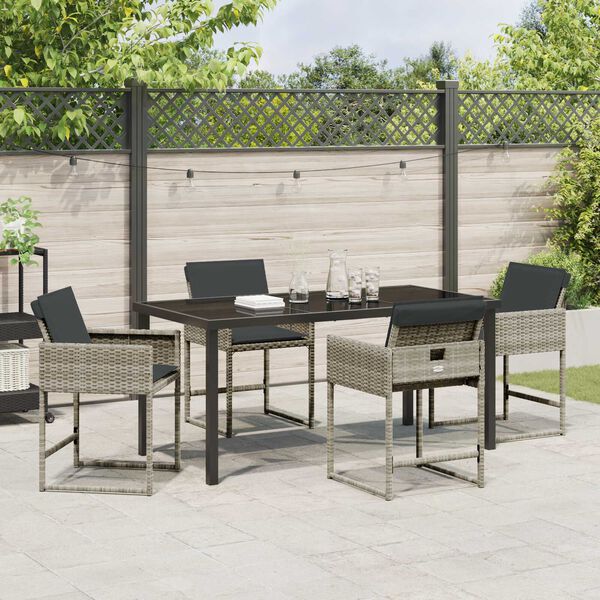 vidaXL Ensemble de salle &agrave; manger pour jardin 5 pcs Gris clair