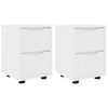 vidaXL Tables de chevet 2 pc Blanc 30,5 x 30 x 43 cm Bois d'ing&eacute;nierie