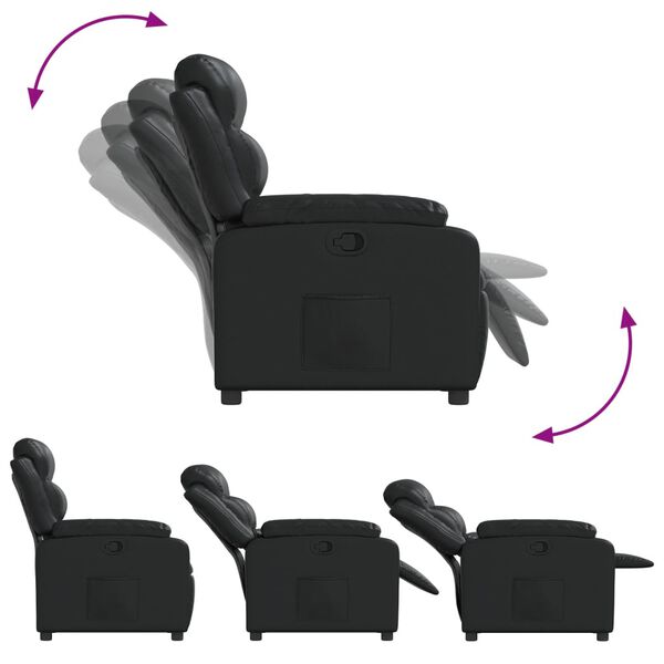 vidaXL Fauteuil inclinable Noir Similicuir