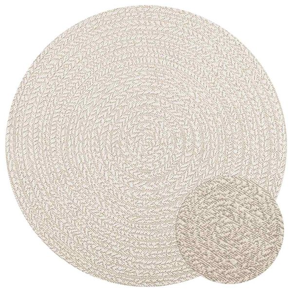 vidaXL Tapis ZIZUR cr&egrave;me &Oslash; 120cm aspect de jute int&eacute;rieur et ext&eacute;rieur
