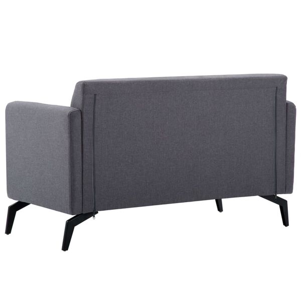 vidaXL Canapé à 2 places revêtement en tissu 115x60x67 cm gris foncé