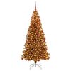 vidaXL Sapin de Noël avec 300 LED avec support Doré 180 cm PET