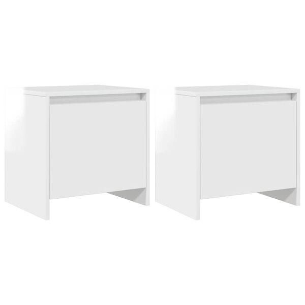 vidaXL Tables de chevet 2 pcs blanc brillant 45x34x44,5 cm