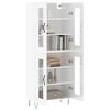 vidaXL Buffet haut Blanc brillant 69,5x34x180 cm Bois d'ing&eacute;nierie