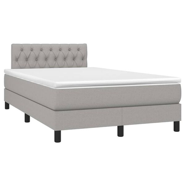 vidaXL Sommier &agrave; lattes de lit avec matelas Gris clair 120x200cm Tissu