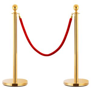 vidaXL Jeu de barri&egrave;res de file d'attente VIP 3 pcs Inox Dor&eacute;