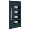 vidaXL Porte d'entr&eacute;e Anthracite 110x210 cm Aluminium et PVC