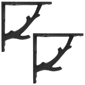 vidaXL Supports d'&eacute;tag&egrave;re murale 2 pc Noir 10 x 10 x 3 cm Acier
