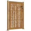 vidaXL Portail de jardin 100x125 cm en acier Corten et design bambou
