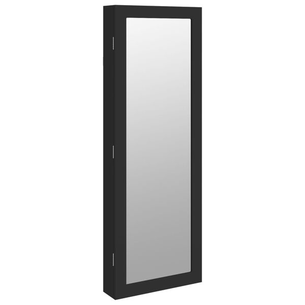 vidaXL Armoire à bijoux avec miroir murale noir 37,5x10x106 cm