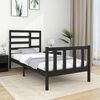 vidaXL Cadre de lit sans matelas noir bois massif 75x190 cm