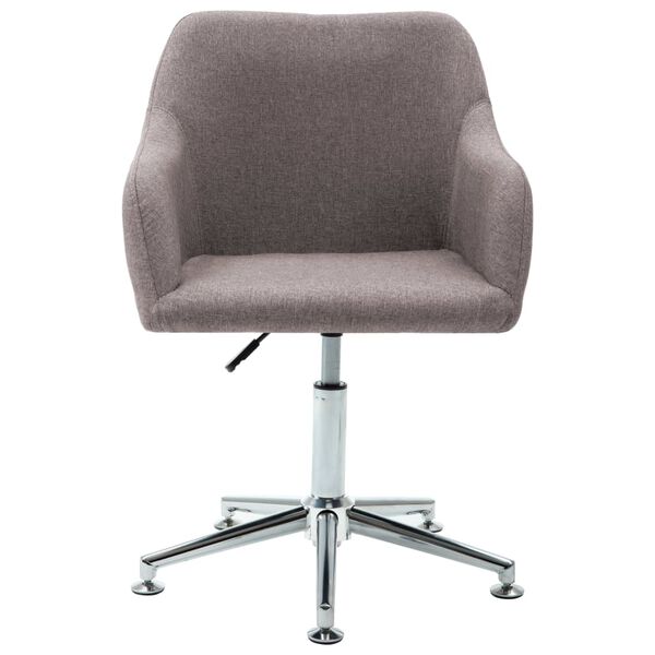 vidaXL Chaise pivotante de bureau Taupe Tissu