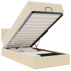 vidaXL Lit ottoman avec matelas cr&egrave;me 100x200 cm tissu