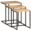vidaXL Tables gigognes 3 pcs bois massif d'acacia