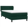 vidaXL Sommier &agrave; lattes de lit et matelas vert fonc&eacute; 90x210 cm velours