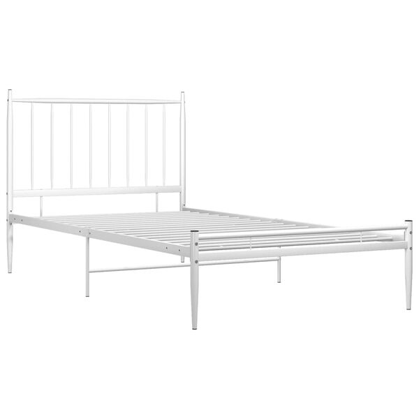 vidaXL Cadre de lit sans matelas blanc m&eacute;tal 90x200 cm