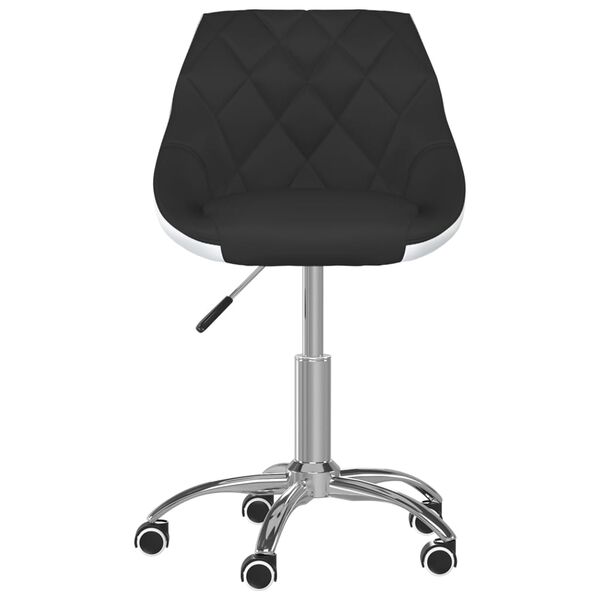 vidaXL Chaise pivotante de salle &agrave; manger Noir et blanc Similicuir