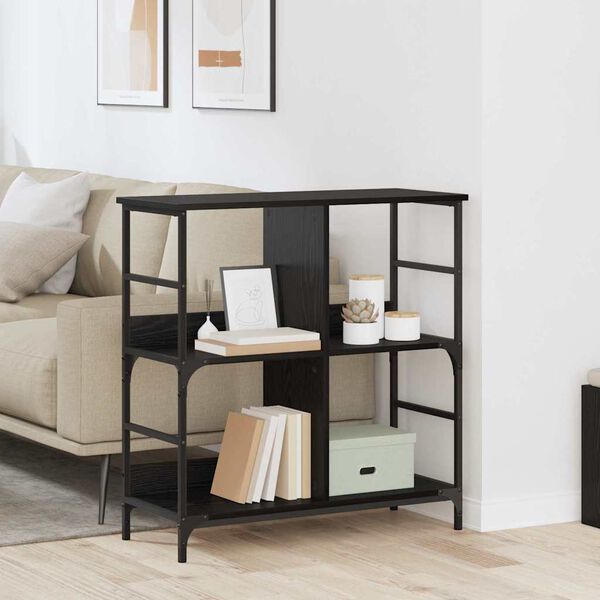 vidaXL &Eacute;tag&egrave;re Ch&ecirc;ne noir 78.5 x 33 x 82 cm Bois d'ing&eacute;nierie