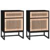 vidaXL Tables de chevet 2 pcs noir 40x30x55,5cm bois ing&eacute;nierie et fer