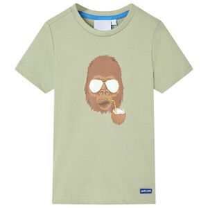 vidaXL T-shirt pour enfants avec manches courtes kaki clair 116