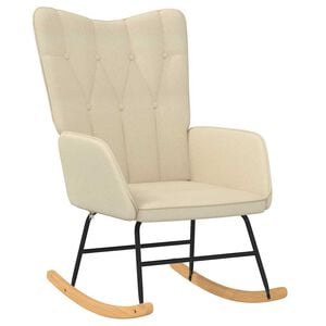 vidaXL Chaise &agrave; bascule Cr&egrave;me Tissu