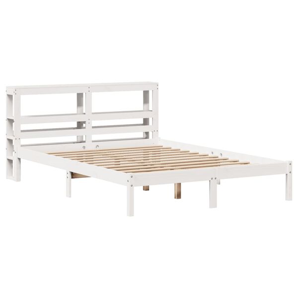 vidaXL Cadre de lit sans matelas blanc 150x200 cm bois de pin massif