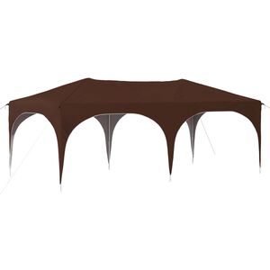 vidaXL Tente de f&ecirc;te pop-up Marron 575 x 288 x 245 cm Tissu Oxford