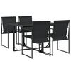 vidaXL Ensemble &agrave; manger de jardin 5 pcs noir textil&egrave;ne