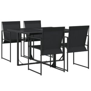vidaXL Ensemble &agrave; manger de jardin 5 pcs noir textil&egrave;ne