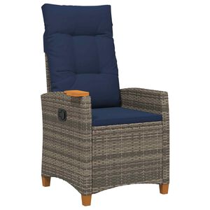 vidaXL Chaise inclinable avec plateau &agrave; th&eacute; 62 x 64 x 112 cm polyrotin