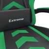 vidaXL Chaise de jeu avec repose-pied Noir et vert Similicuir