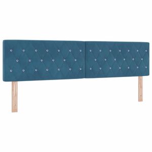 vidaXL T&ecirc;te de lit Bleu fonc&eacute; 180 cm Velours
