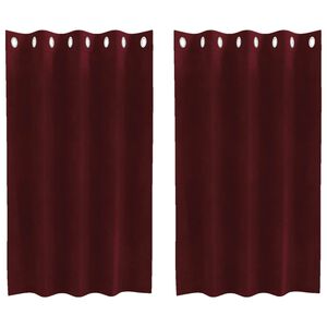 vidaXL Rideaux occultants 2 pcs Bordeaux 140 x 140 cm Velours