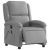 vidaXL Fauteuil de massage inclinable &eacute;lectrique gris clair tissu