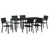 vidaXL Ensemble de salle &agrave; manger pour jardin 7 pcs Noir