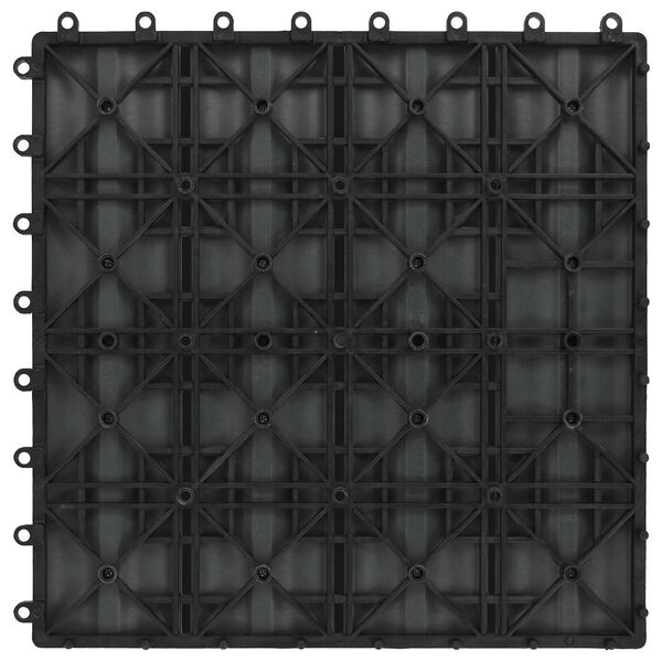 vidaXL Carreau de terrasse Design 3D 11 pcs Noir 30 x 30 cm WPC