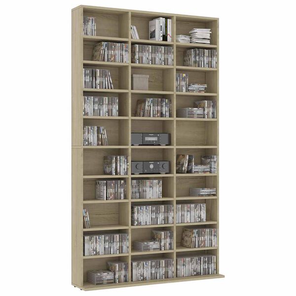 vidaXL Armoire &agrave; CD Ch&ecirc;ne sonoma 102x16x177,5 cm Bois d'ing&eacute;nierie